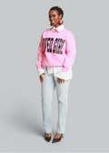 Pink crew neck sweatshirt