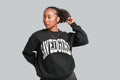 Black crew neck sweatshirt