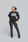 Black crew neck sweatshirt