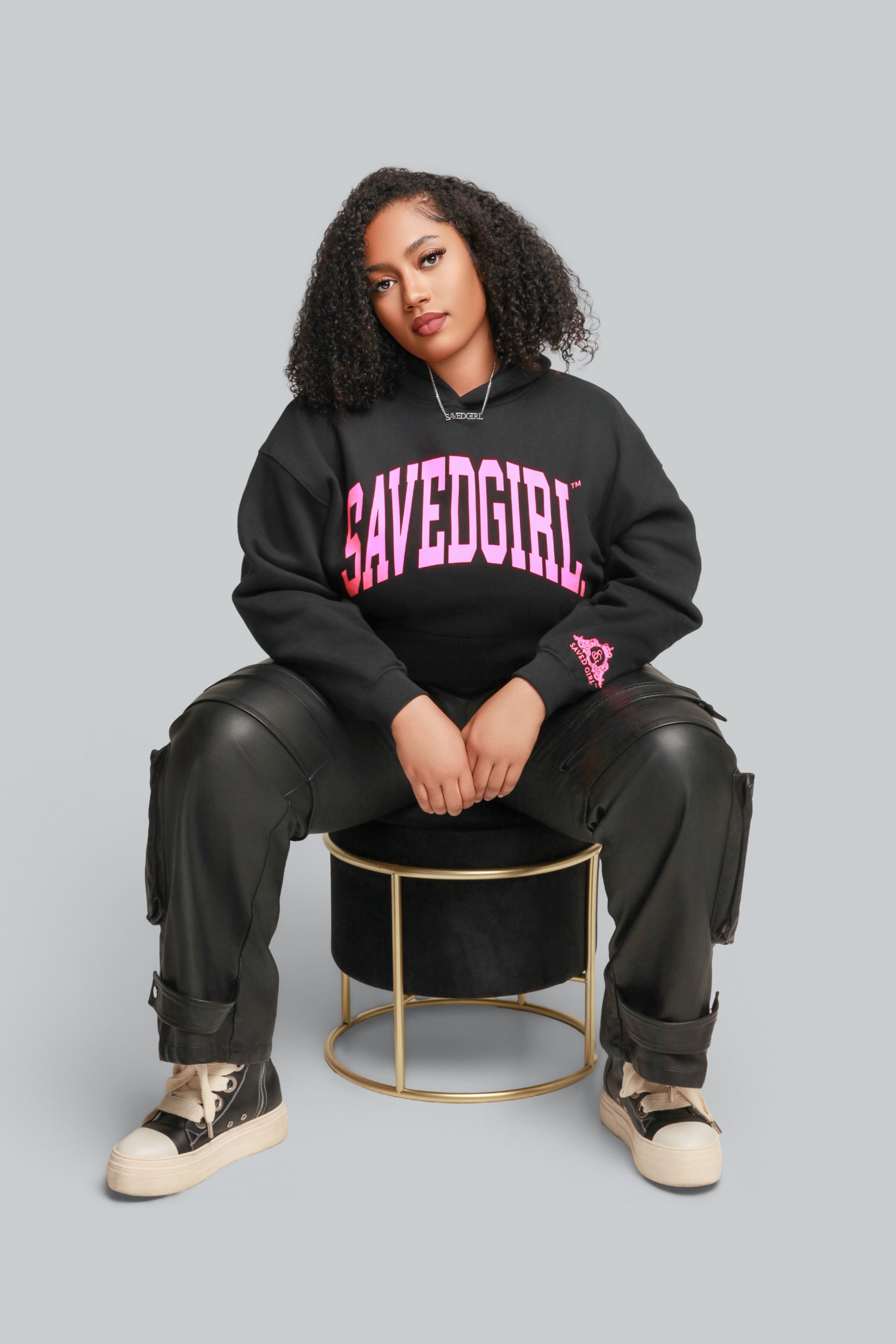 Women's black essential hoodie