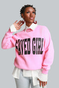 Pink crew neck sweatshirt