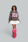 Pink crew neck sweatshirt