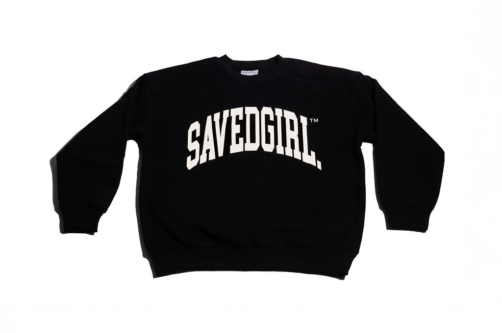 Black crew neck sweatshirt