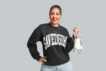 Black crew neck sweatshirt