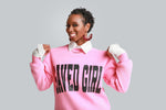 Pink crew neck sweatshirt