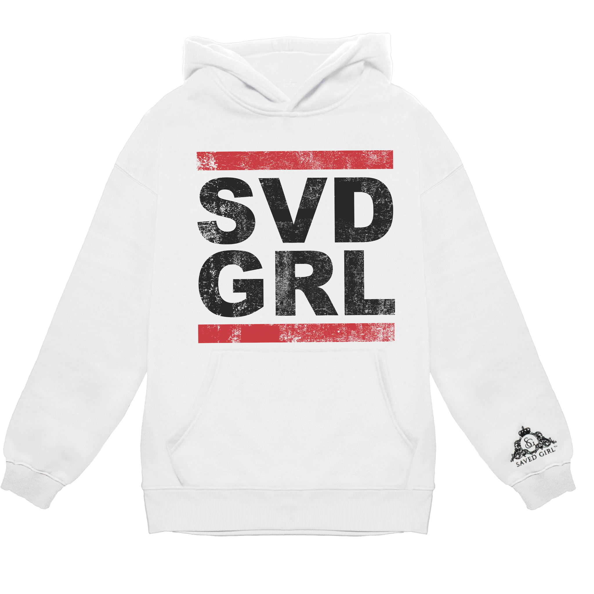 SVD GRL White Retro Hoodie